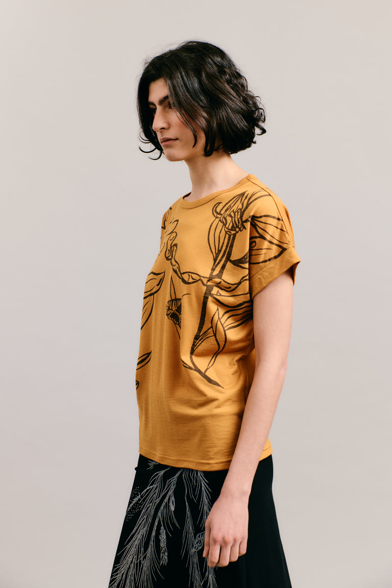 Golden Wattle & Moth Merino TShirt