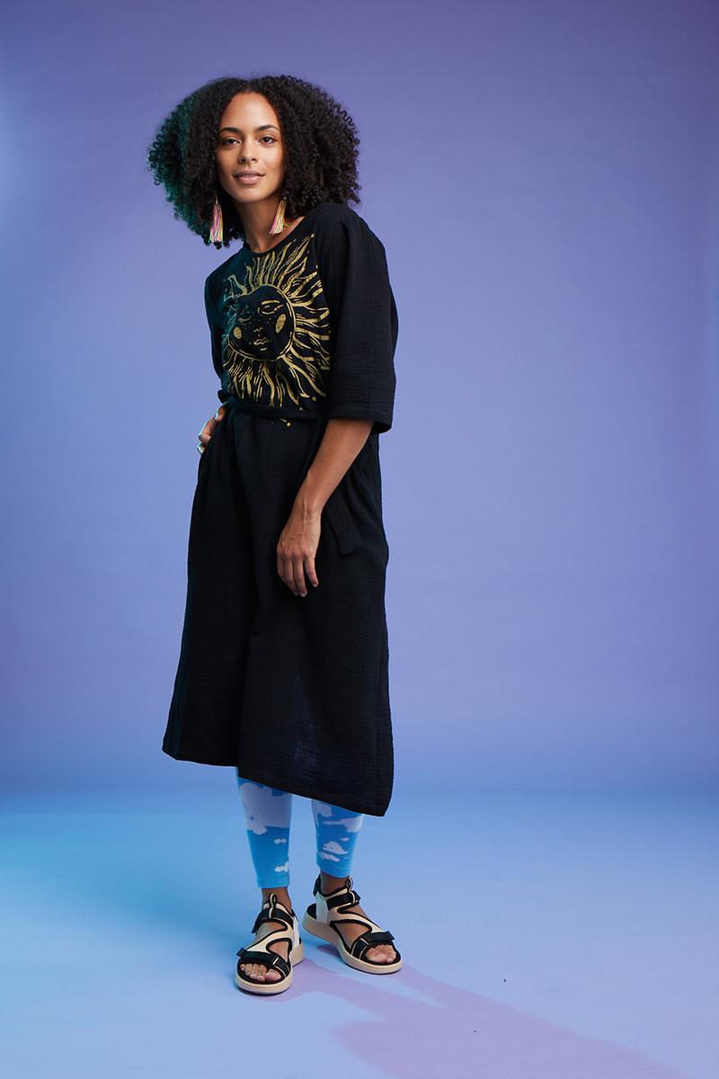Black Organic Cotton Sun Dress