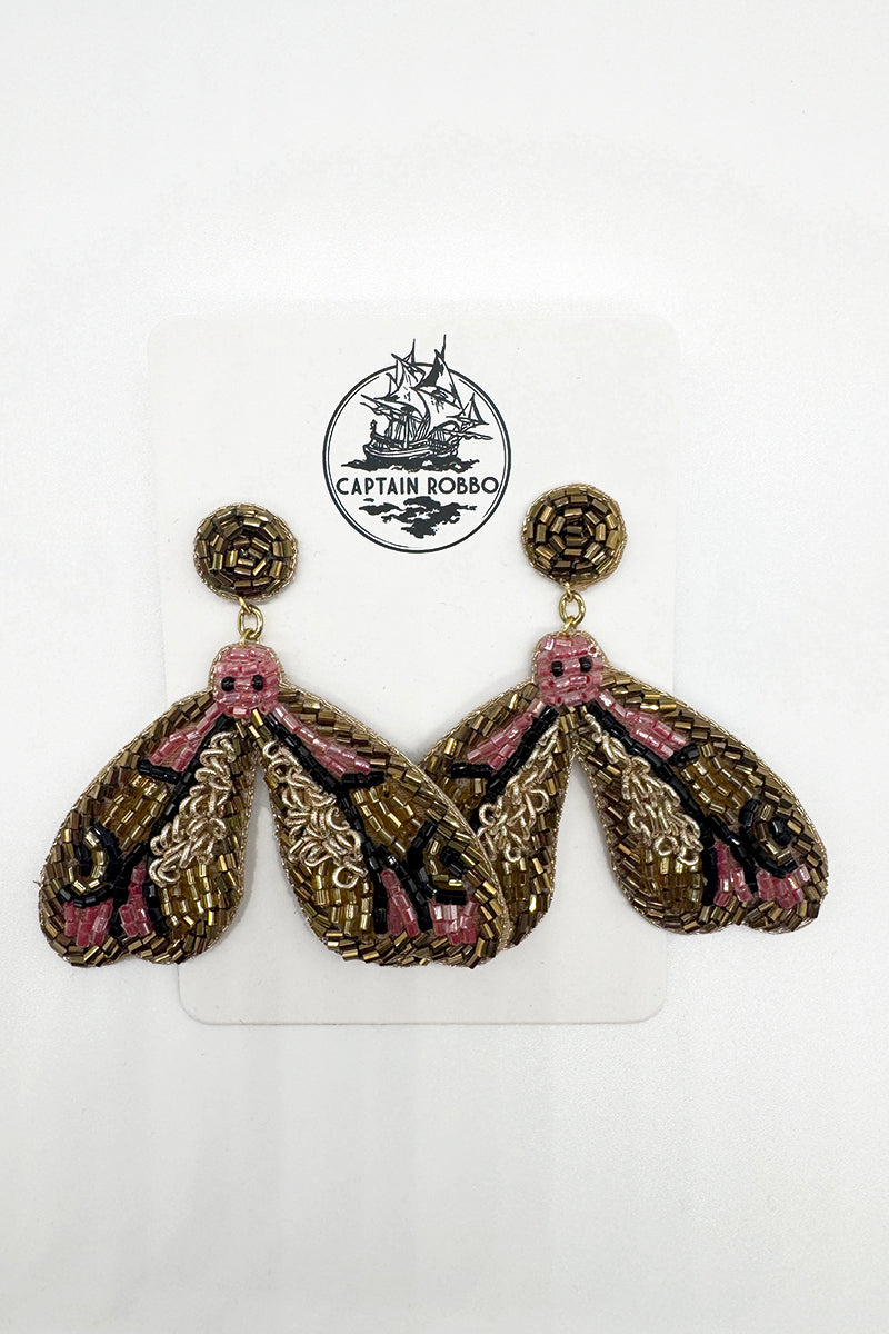 Bronze Moth Earrings