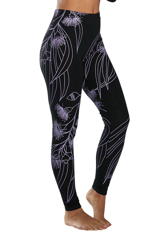 Black Cotton Gumflower Leggings