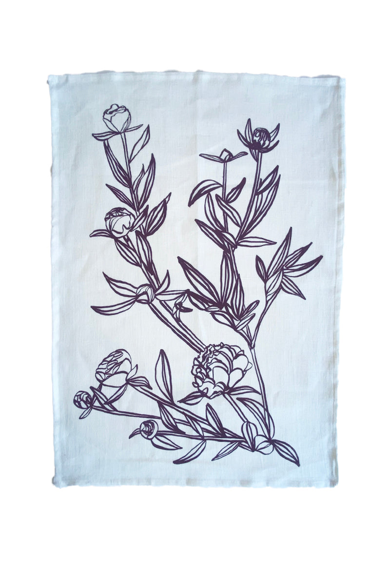 Peonies Tea Towel