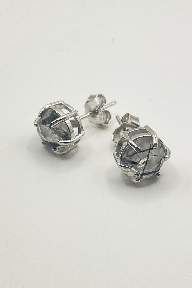 Black Rutile Quartz Earrings
