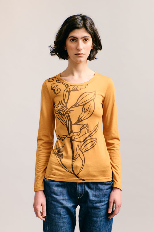Golden Wattle & Moth Merino Long Sleeve Top