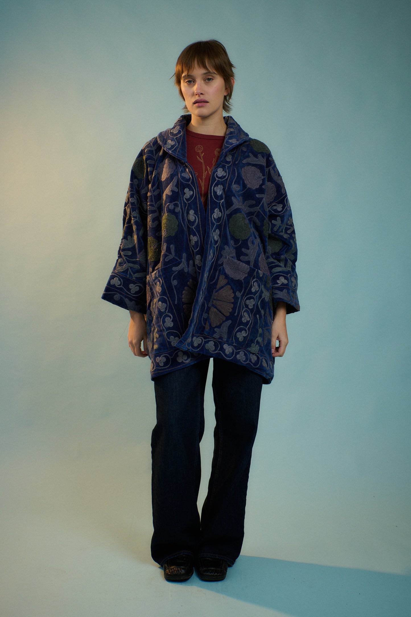 Midnight Velvet Cocoon Coat
