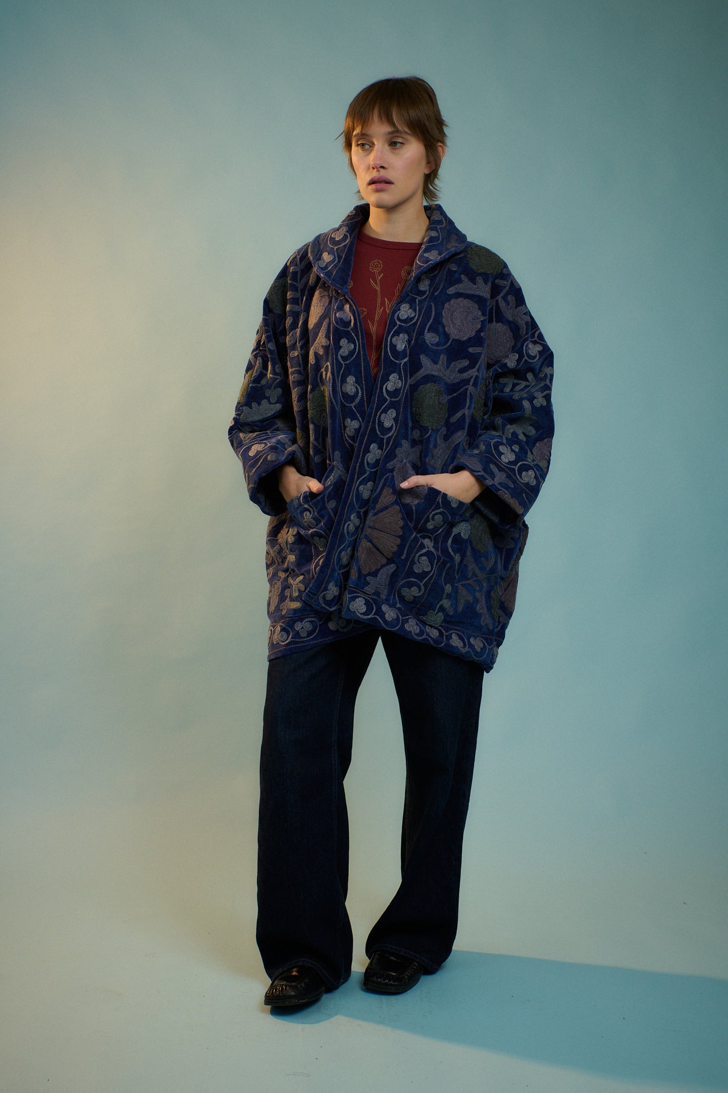 Midnight Velvet Cocoon Coat