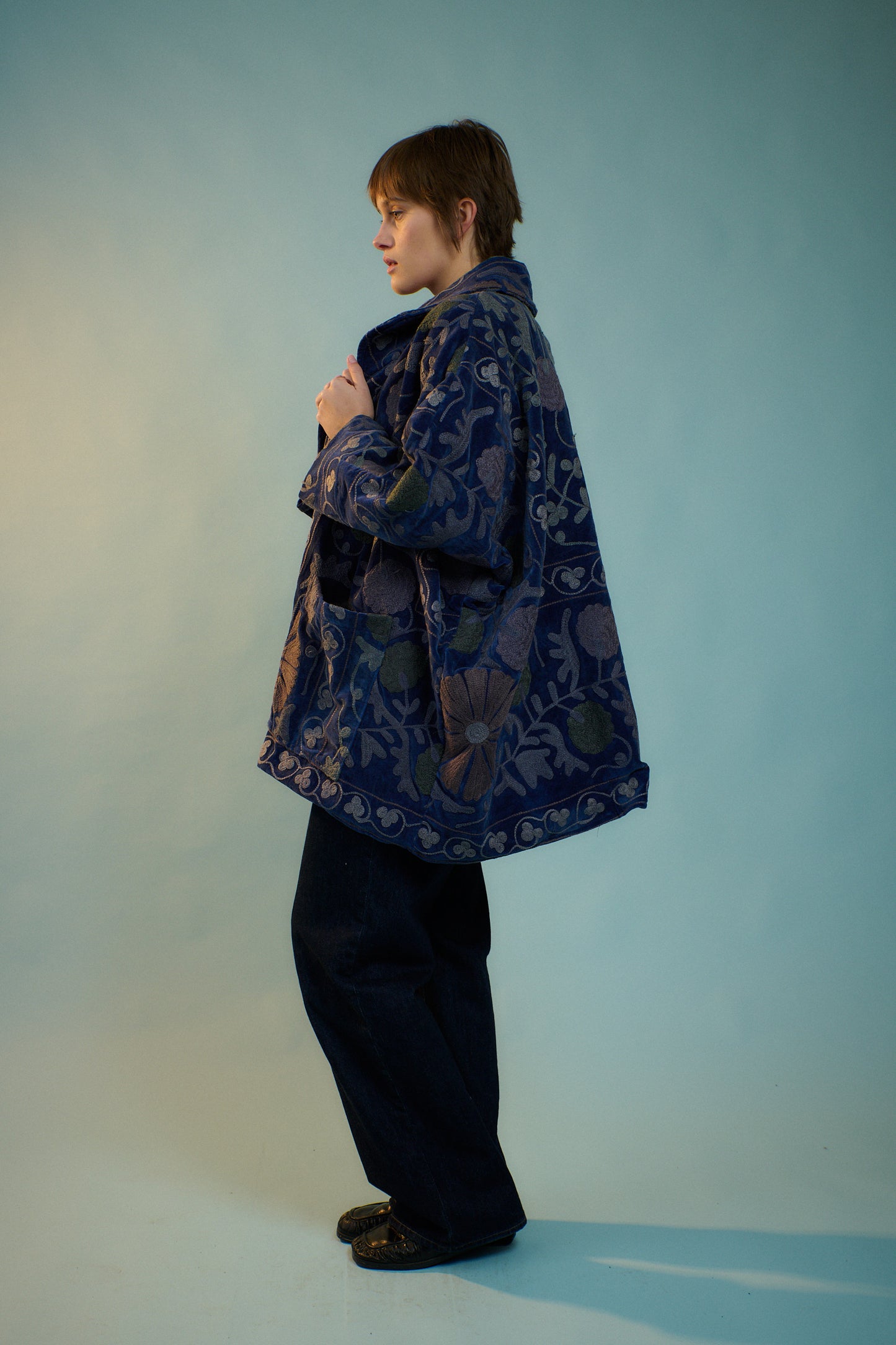 Midnight Velvet Cocoon Coat