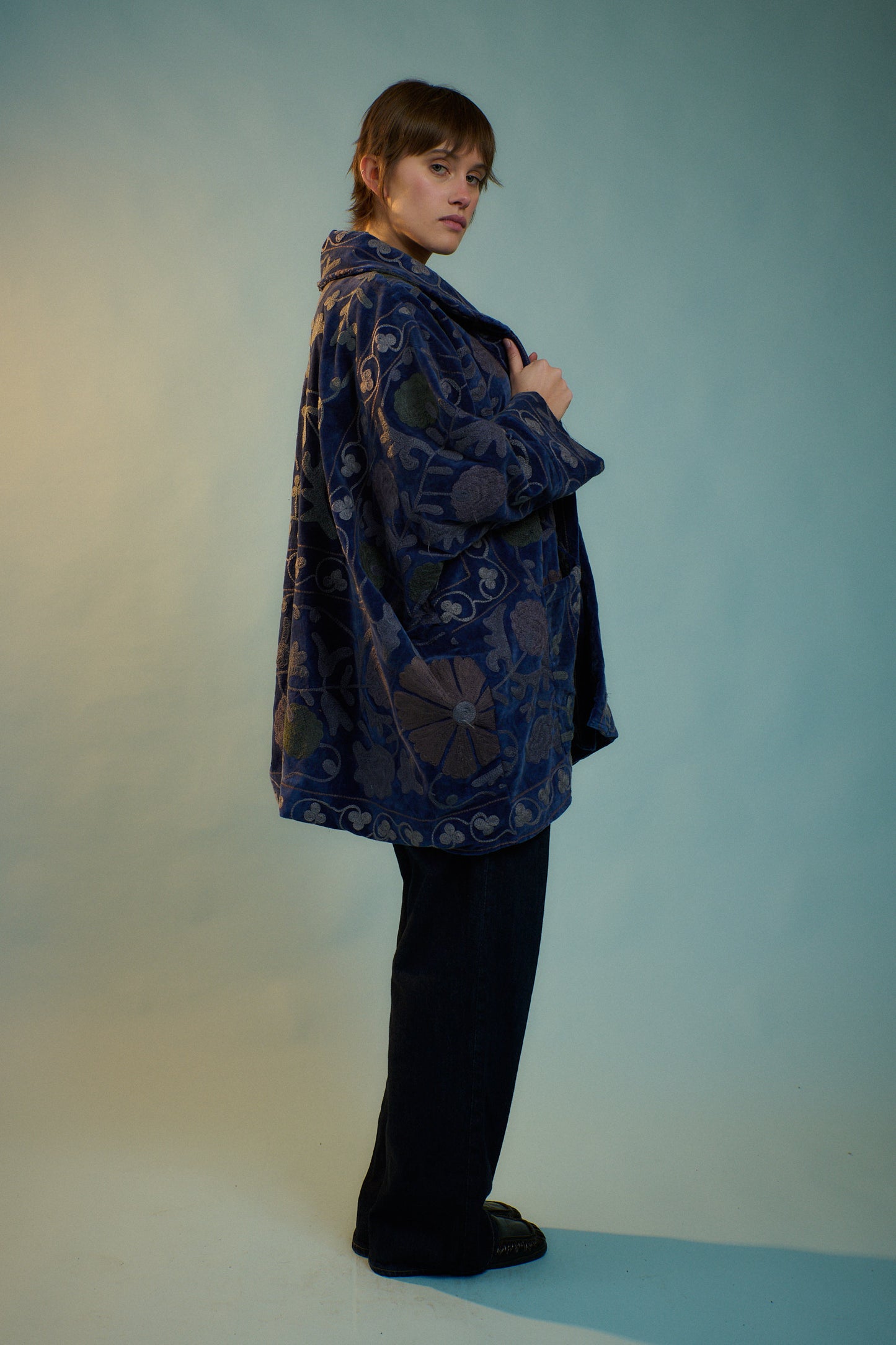 Midnight Velvet Cocoon Coat