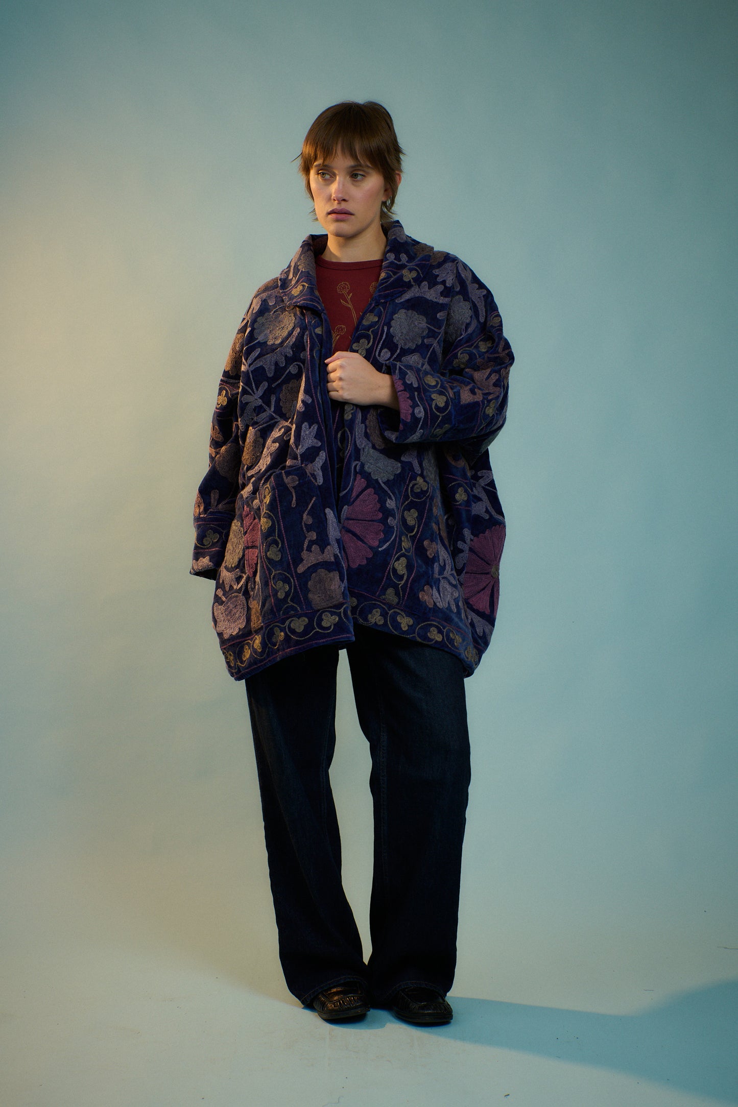 Midnight Velvet Cocoon Coat