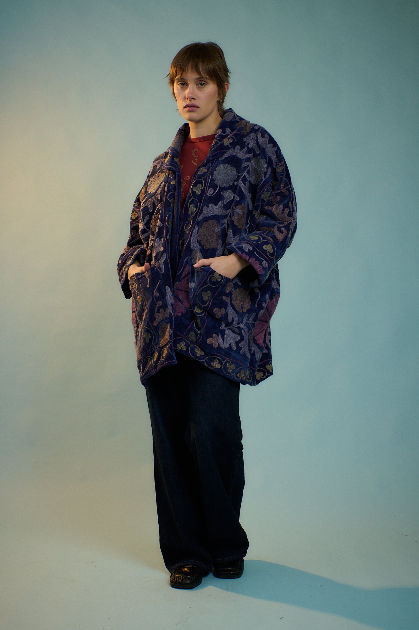 Midnight Velvet Cocoon Coat