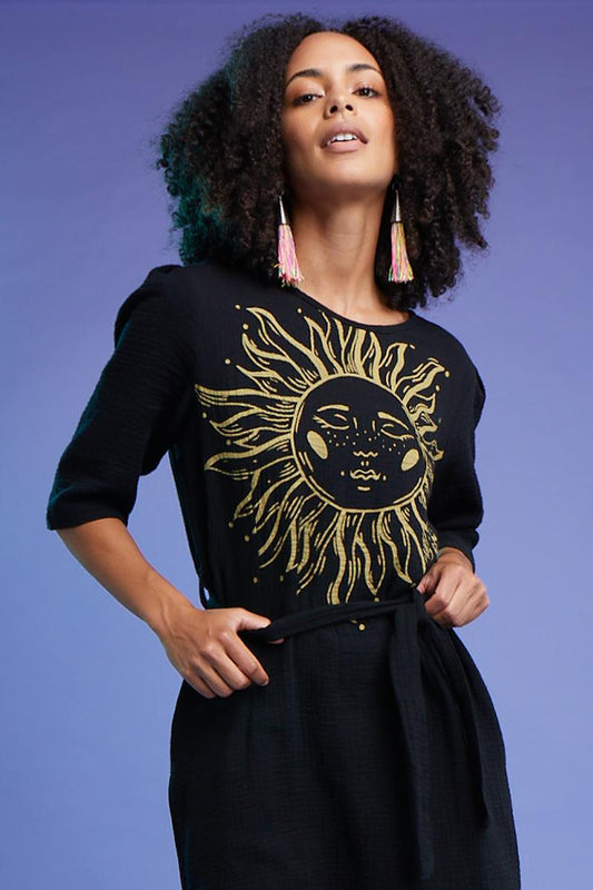 Black Organic Cotton Sun Dress