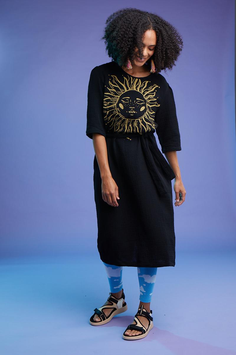 Black Organic Cotton Sun Dress