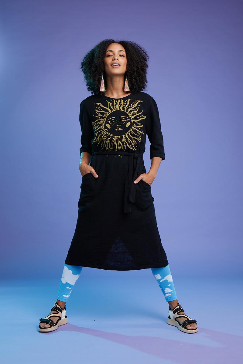 Black Organic Cotton Sun Dress