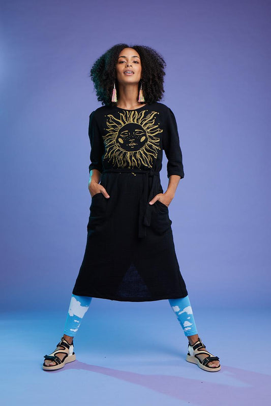Black Organic Cotton Sun Dress