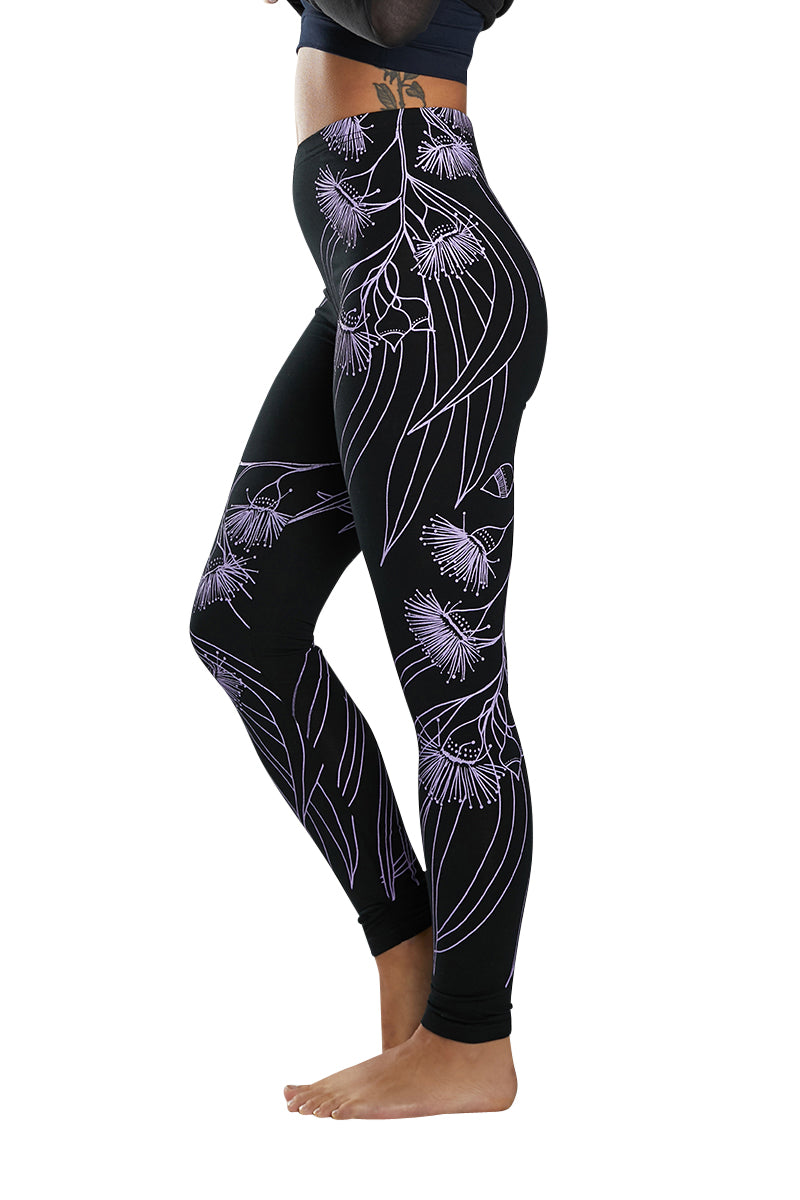 Black Cotton Gumflower Leggings