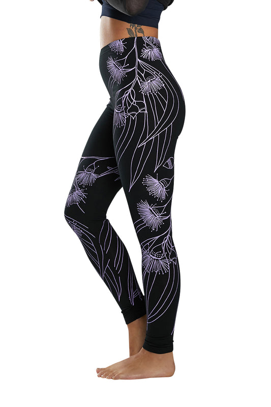 Black Cotton Gumflower Leggings