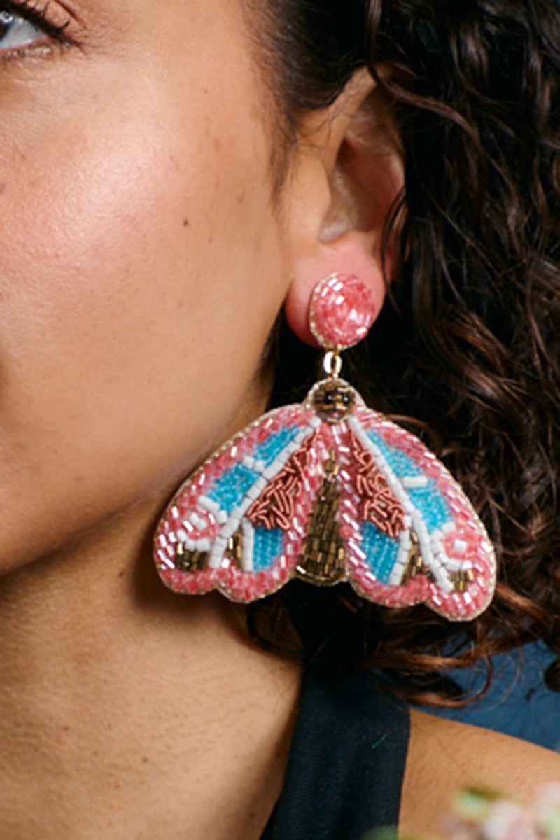 Painted Moth Earrings