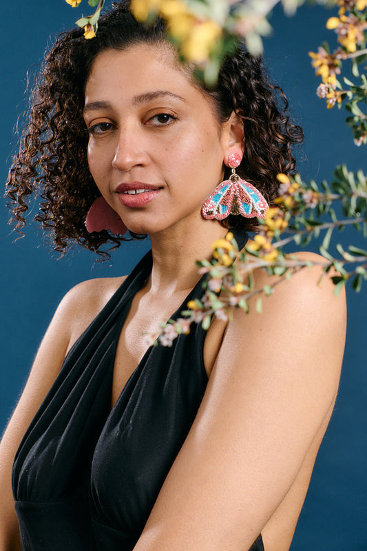 Painted Moth Earrings
