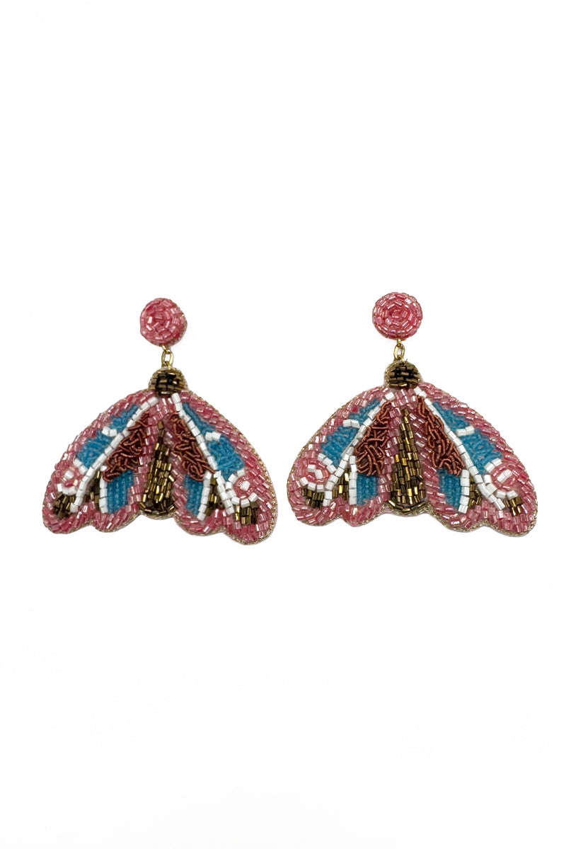 Painted Moth Earrings