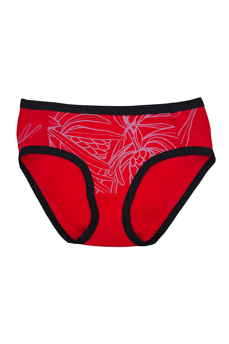 Red Protea Cotton Offcut Undies