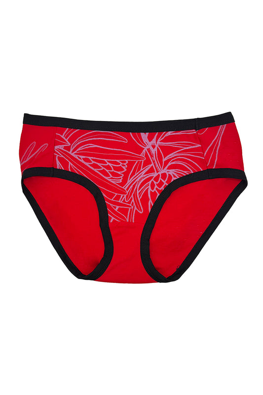 Red Protea Cotton Offcut Undies