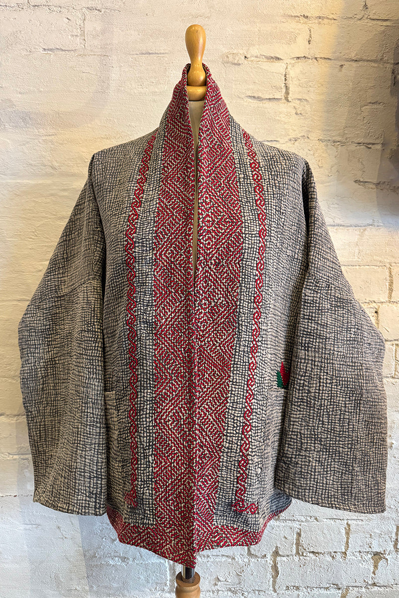 Stone Wash Kantha Coat