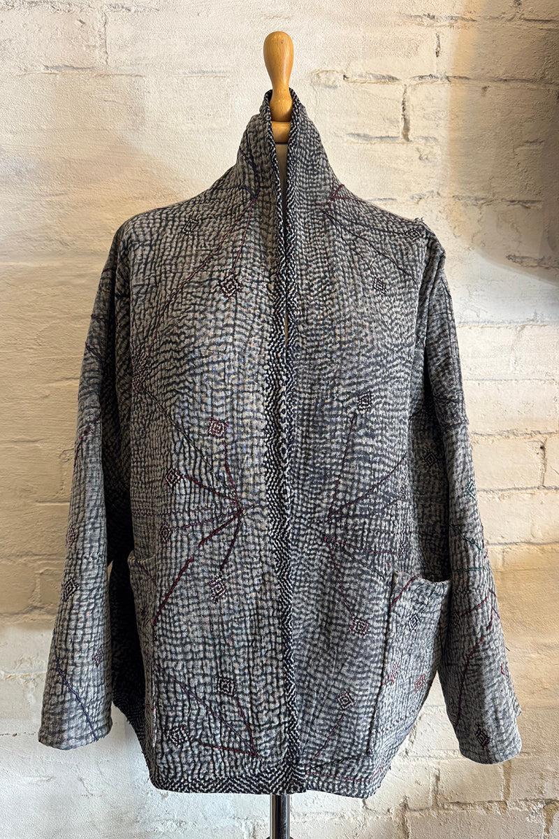 Stone Wash Kantha Coat