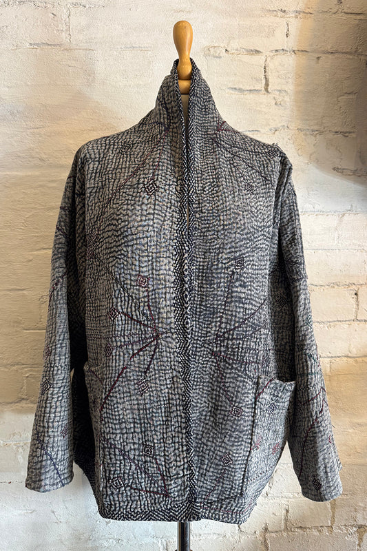 Stone Wash Kantha Coat