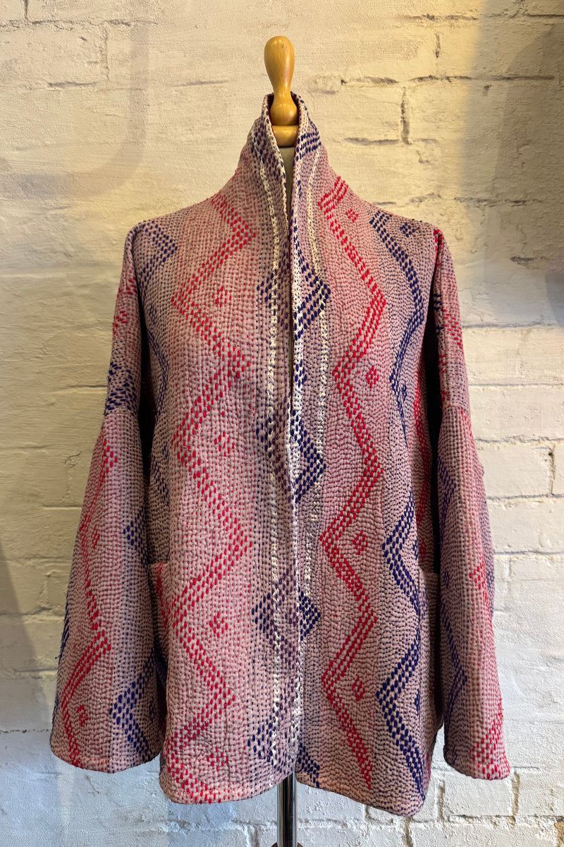 Stone Wash Kantha Coat