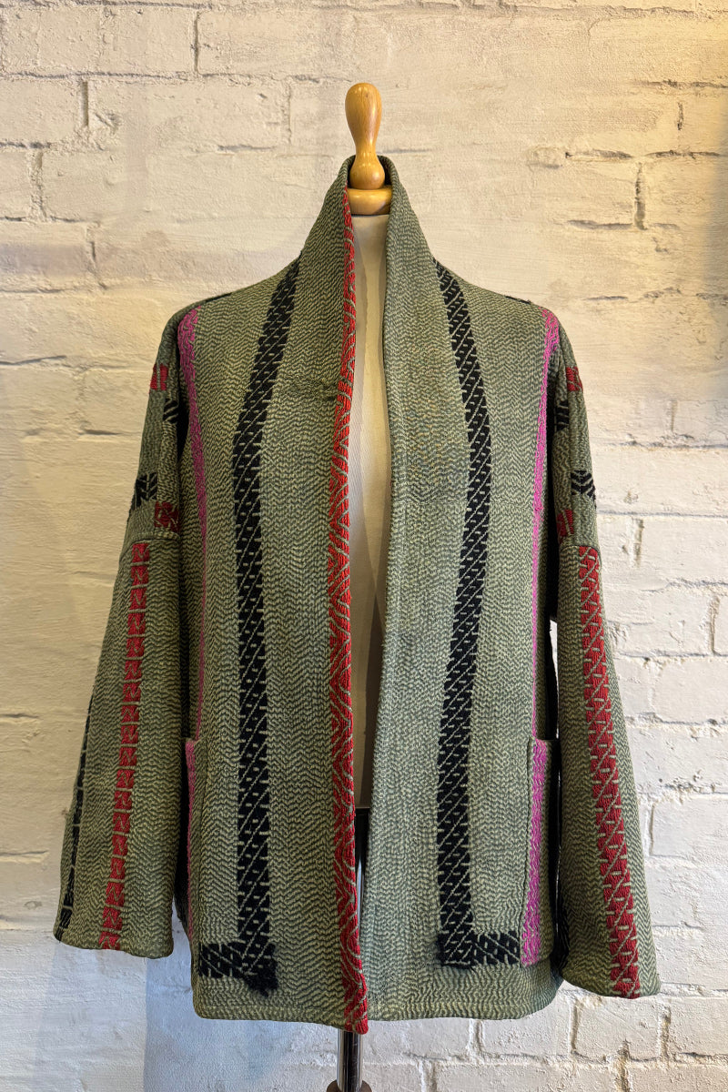 Stone Wash Kantha Coat
