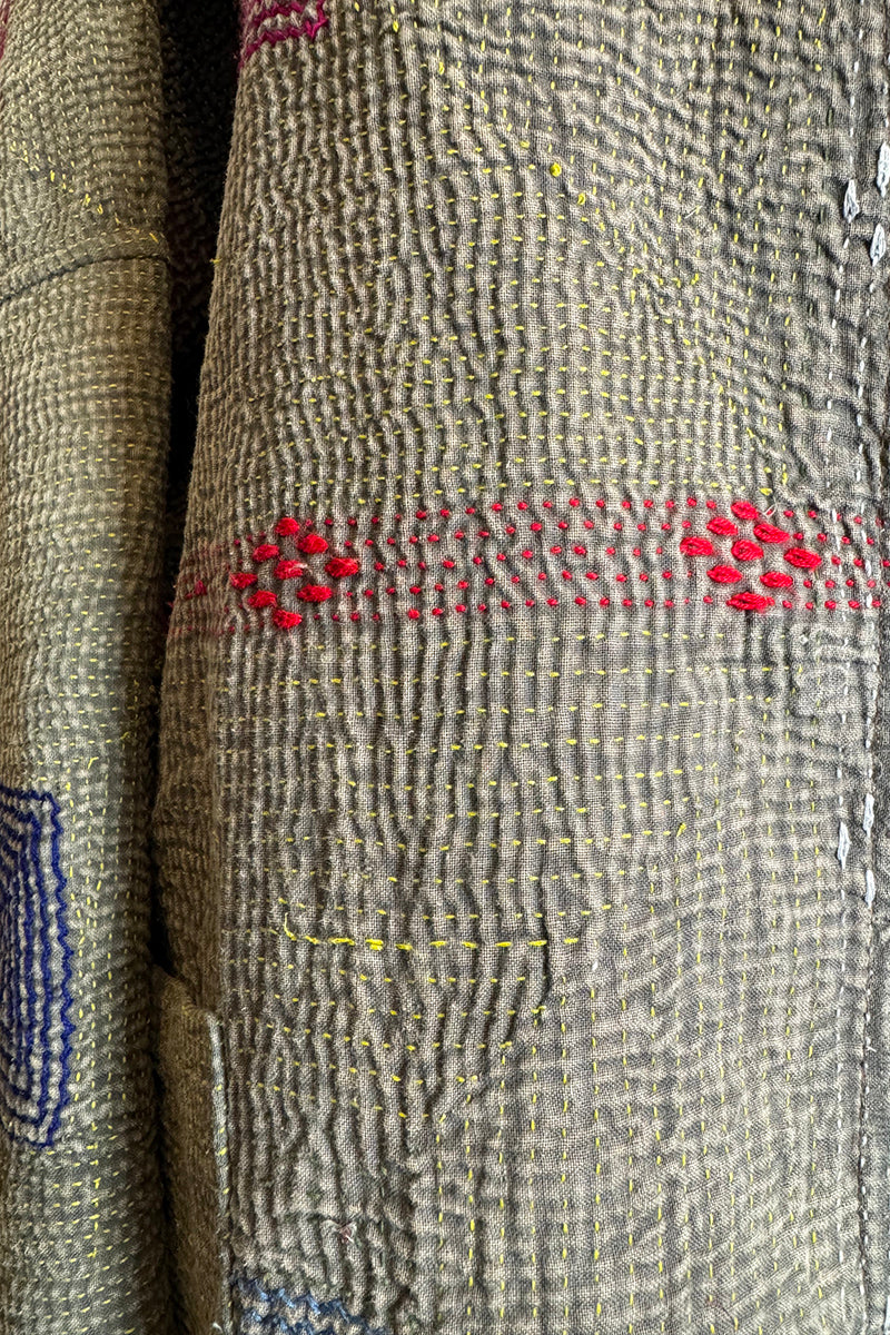 Stone Wash Kantha Coat