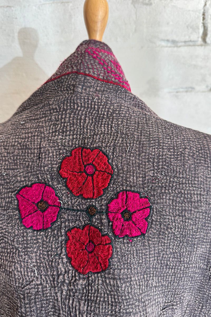 Stone Wash Kantha Coat