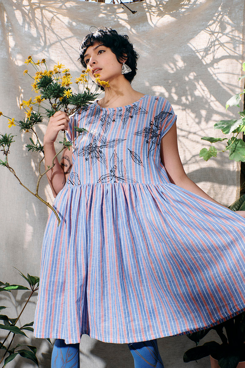 Stripey gumnut dress