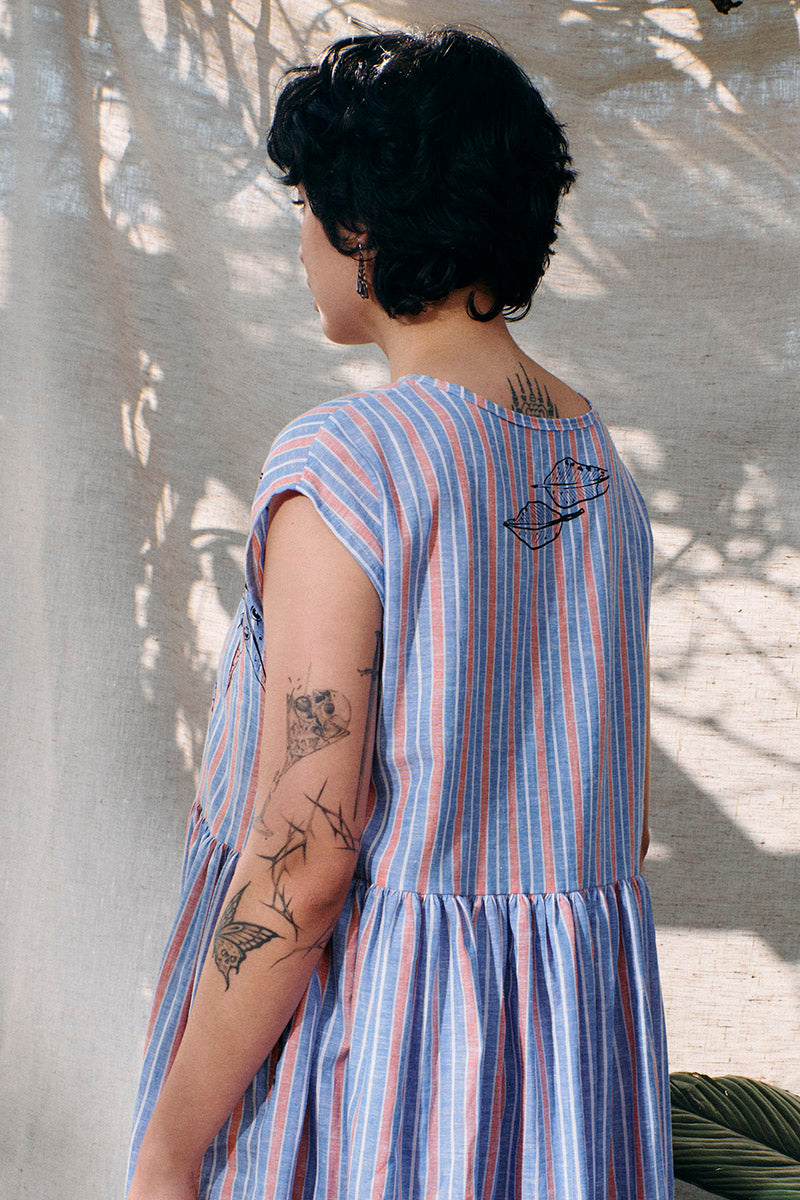Stripey gumnut dress