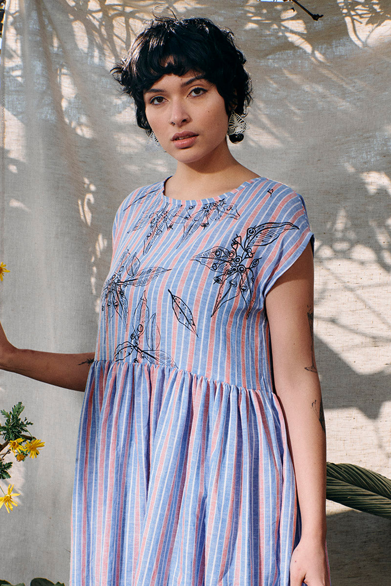 Stripey gumnut dress